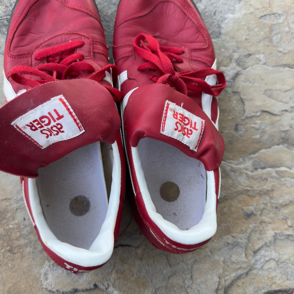 Asics Tiger Onitsuka Soccer Cleats Mens 11 Red White Vintage Turf Shoes - Picture 7 of 10
